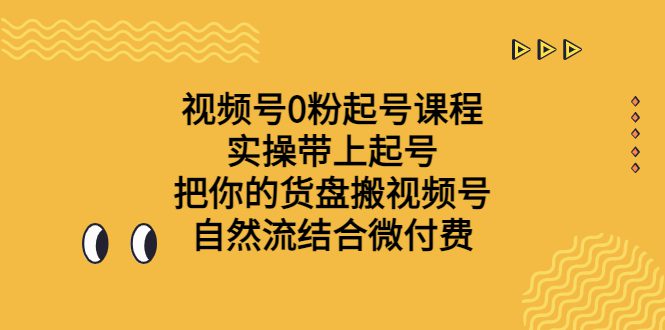 视频号0粉起号课程 实操带上起号 把你的货盘搬视频号 自然流结合微付费/G1993期-久创网