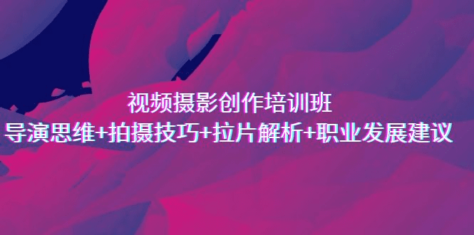 视频摄影创作培训班，导演思维+拍摄技巧+拉片解析+职业发展建议 /G1025期-久创网