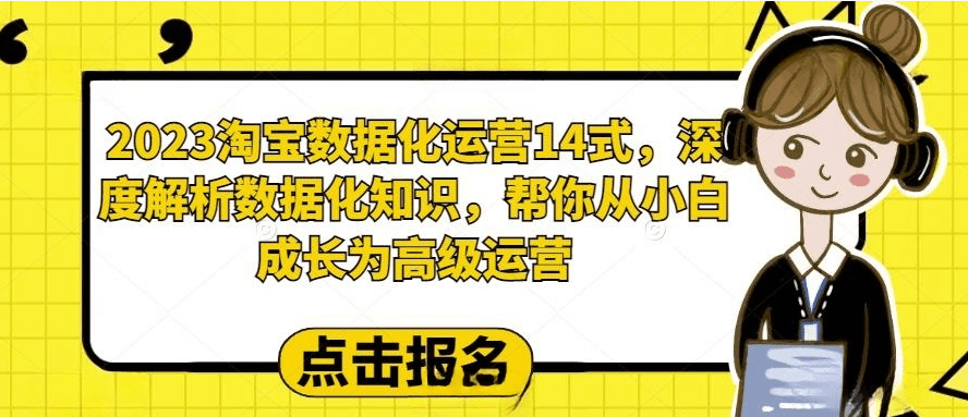 2023淘宝数据化-运营 14式，深度解析数据化知识，帮你从小白成长为高级运营/G2278期-久创网