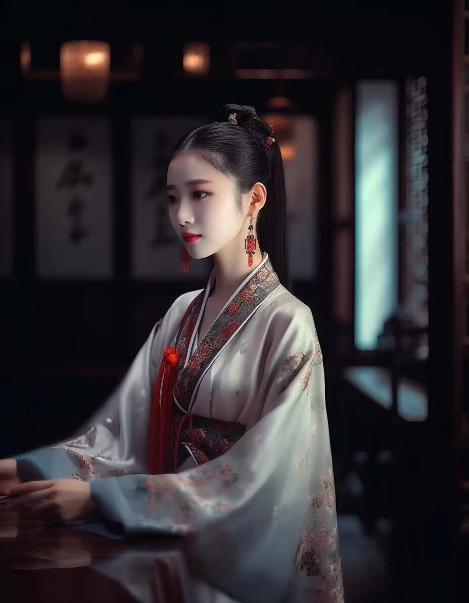 Midjourney关键词-AI生成中国风古装汉服美女人像提示关键词/P1061期