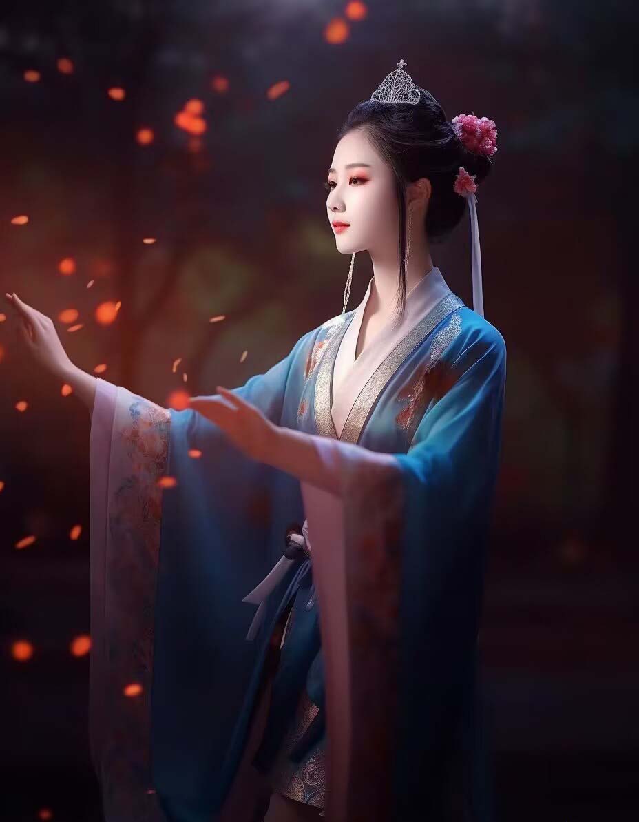 Midjourney关键词-AI生成中国风古装汉服美女人像提示关键词/P1061期