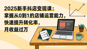 2025新手抖店变现课:掌握从0到1的店铺运营能力,快速提升转化率,月收过万-久创网