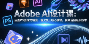 Adobe AI设计课:涵盖PS创成式填充,萤火虫三核心模块,视频音频延长技术-久创网