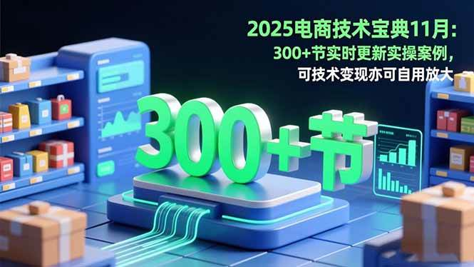 2025电商技术宝典11月:200+节实时更新实操案例,可技术变现亦可自用放大