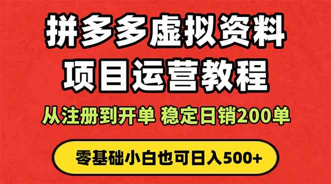 拼多多开店运营课程: 蓝海变现玩法,轻松实现睡后收入 零基础小白也可…