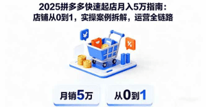 2025拼多多快速起店月入5万指南:店铺从0到1,实操案例拆解,运营全链路-久创网