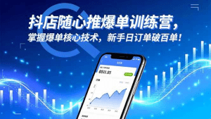 抖店随心推爆单训练营，掌握爆单核心技术，新手日订单破百单！-久创网