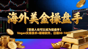 海外美金操盘手技术【普通人也可以成为操盘手】Vegas交易技术+聪明软件，日赚50-100U-久创网