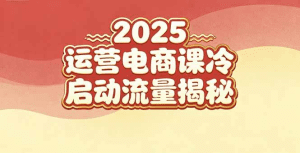 2025小红书运营电商课:新手实战+冷启动+流量揭秘-久创网