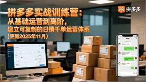 拼多多实战训练营:从基础运营到高阶,建立可复制的日销千单运营体系(更新11月)-久创网