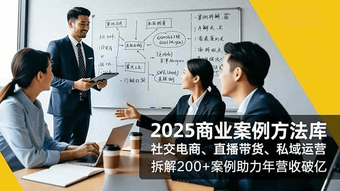 2025商业案例方法库,社交电商、直播带货、私域运营,拆解200+案例助力年营收破亿