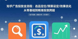 知乎广告投放全流程:选品定位/预算设定/效果优化 从零基础到精准投放跨越-久创网