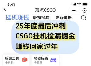 12月年底抓紧最后一个月,用CSGO游戏挂机捡漏掘金赚钱掘金,一部手机轻松日入500+-久创网