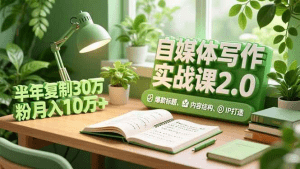 自媒体写作实战课2.0,爆款标题、内容结构、IP打造,半年复制30万粉月入10万+-久创网